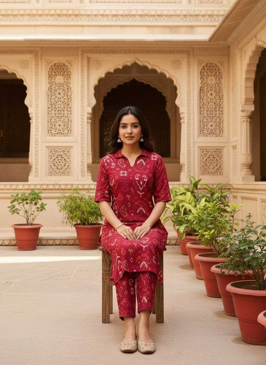 Vichitra Silk Printed Suit