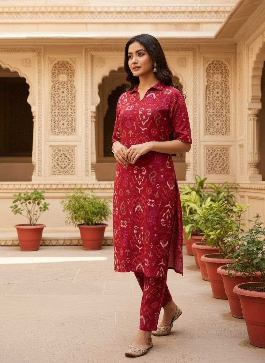 Vichitra Silk Printed Suit