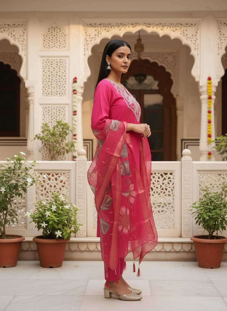 Heavy Roman Silk Designer Saree