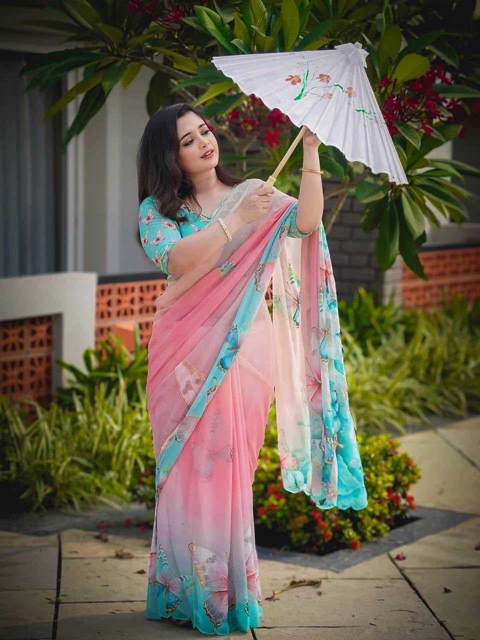 Georgette Printed Saree 4401