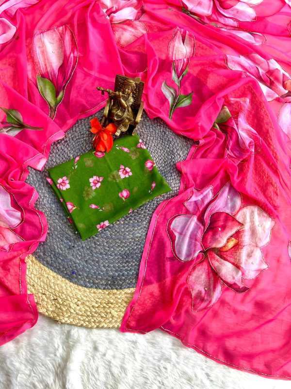 Georgette Designer Saree in Pink