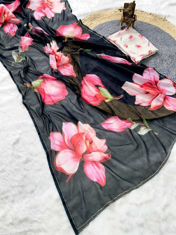 Georgette Designer Saree in Pink