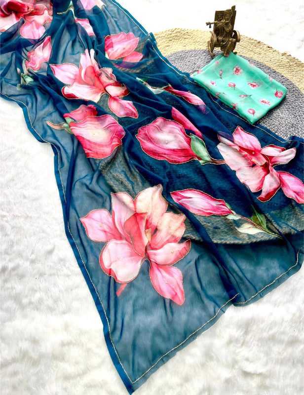 Georgette Designer Saree in Pink