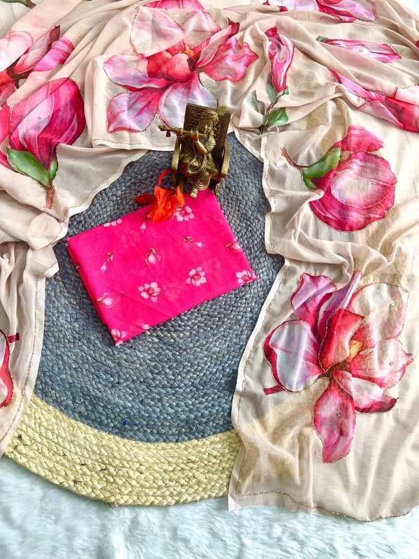 Georgette Designer Saree in Pink