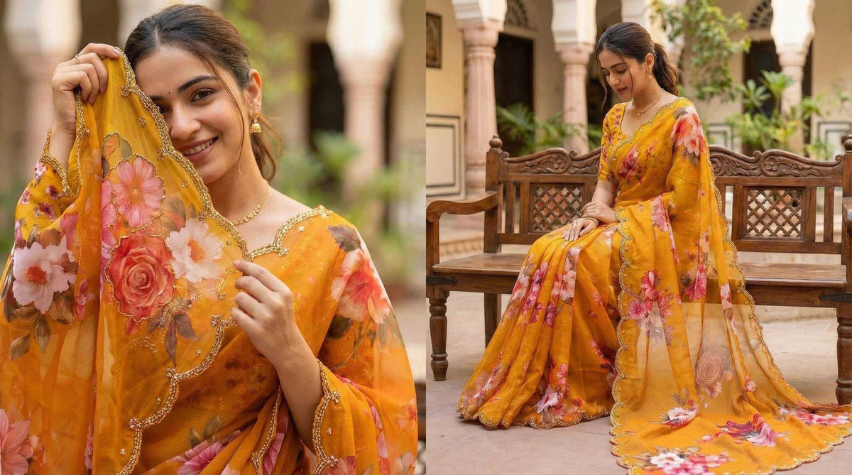 Georgette Printed Saree 4453