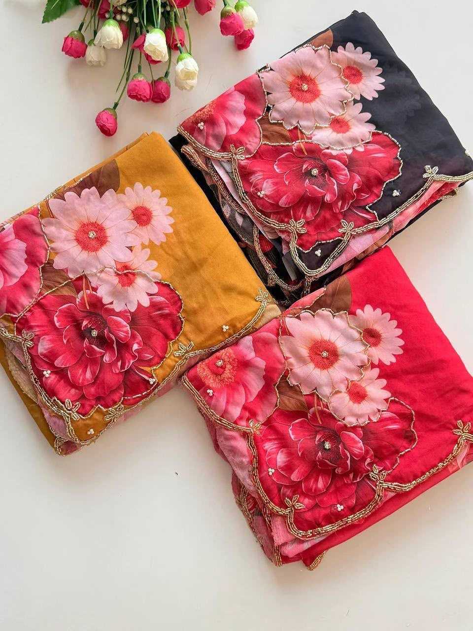 Georgette Printed Saree 4453