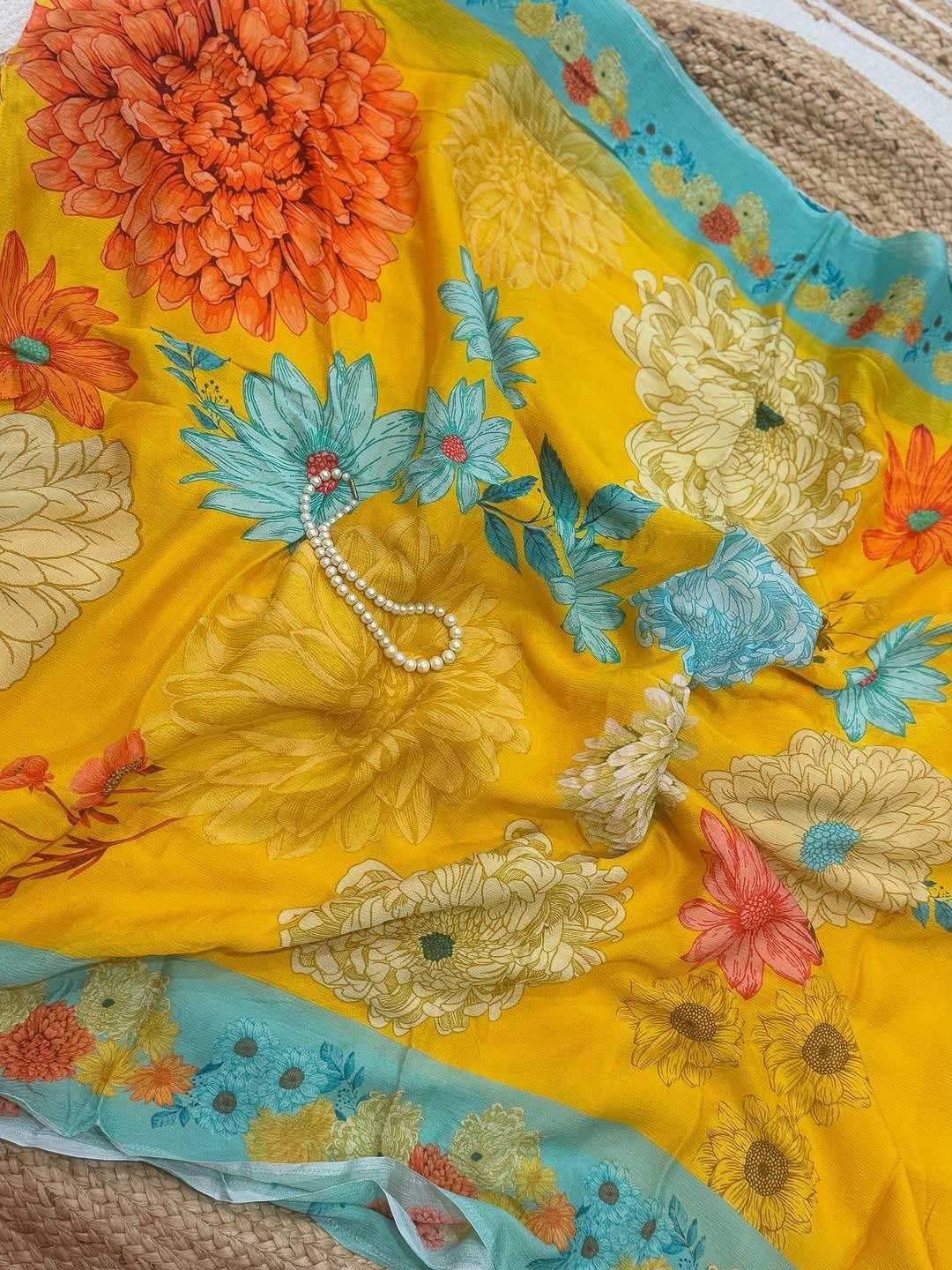 Silk Designer Saree in Yellow