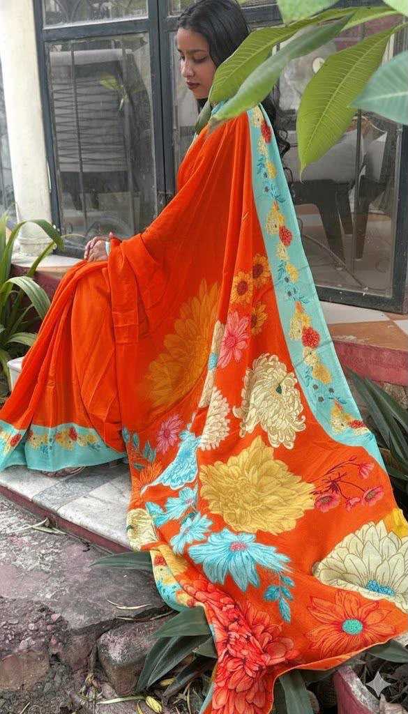 Silk Designer Saree in Yellow