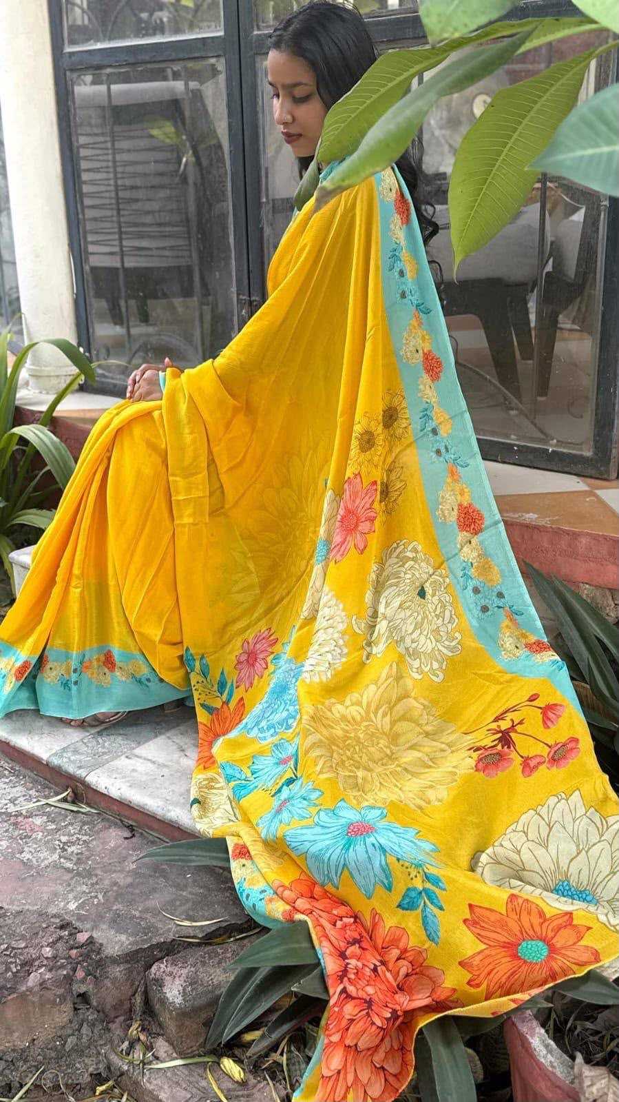 Silk Designer Saree in Yellow
