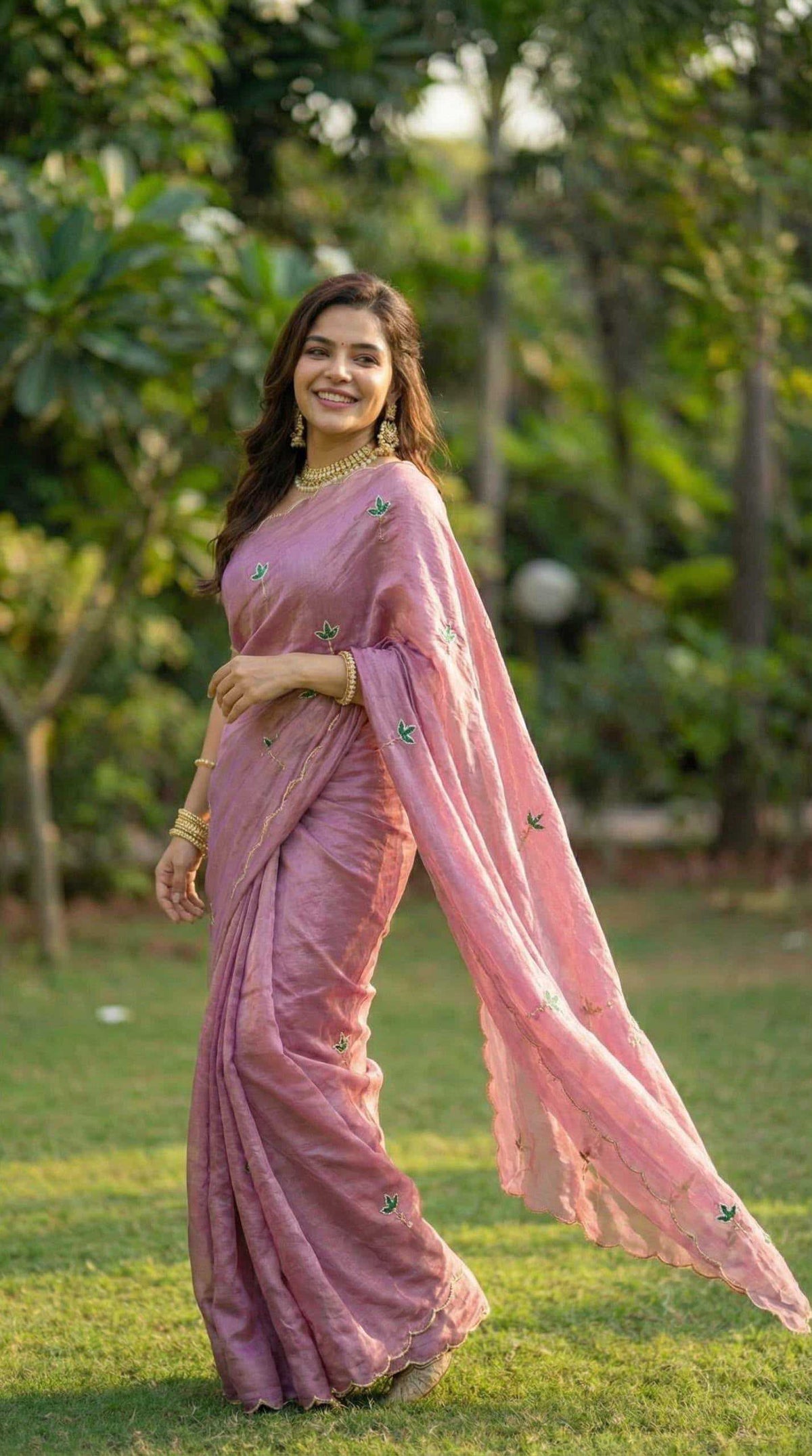 Space Silk Designer Saree in Sky Blue