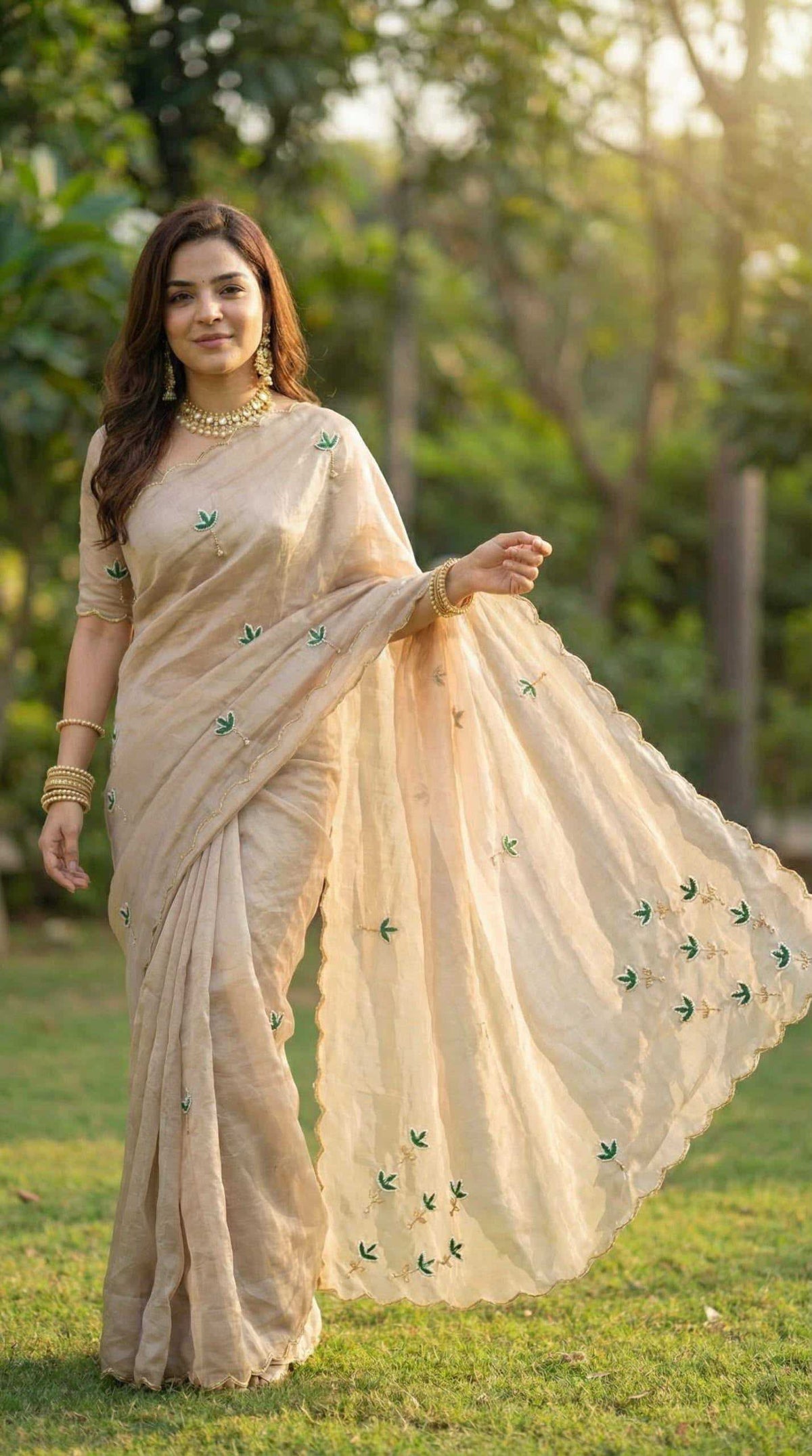 Space Silk Designer Saree in Sky Blue