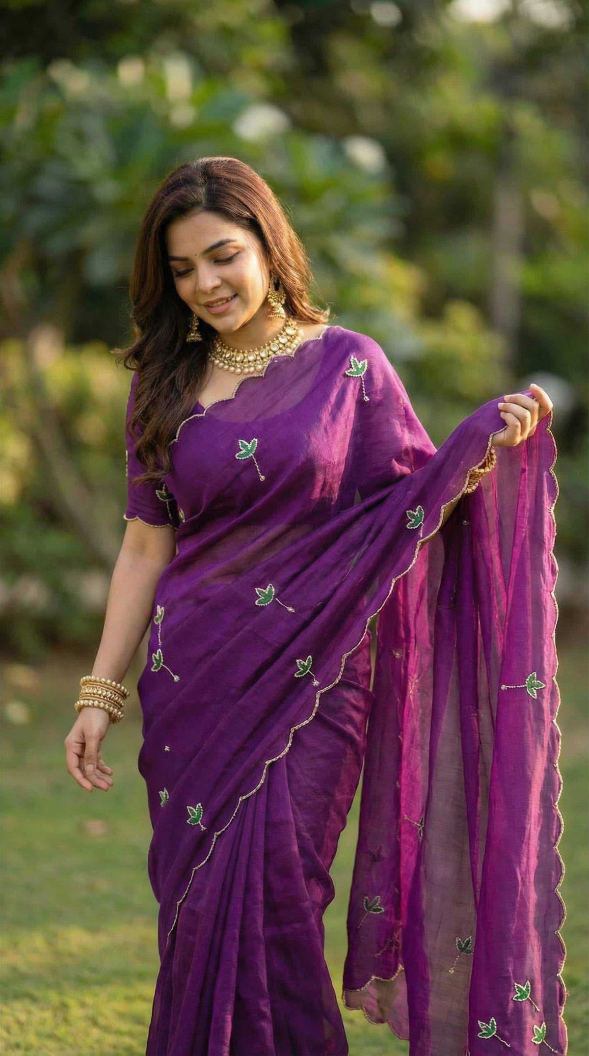 Space Silk Designer Saree in Sky Blue