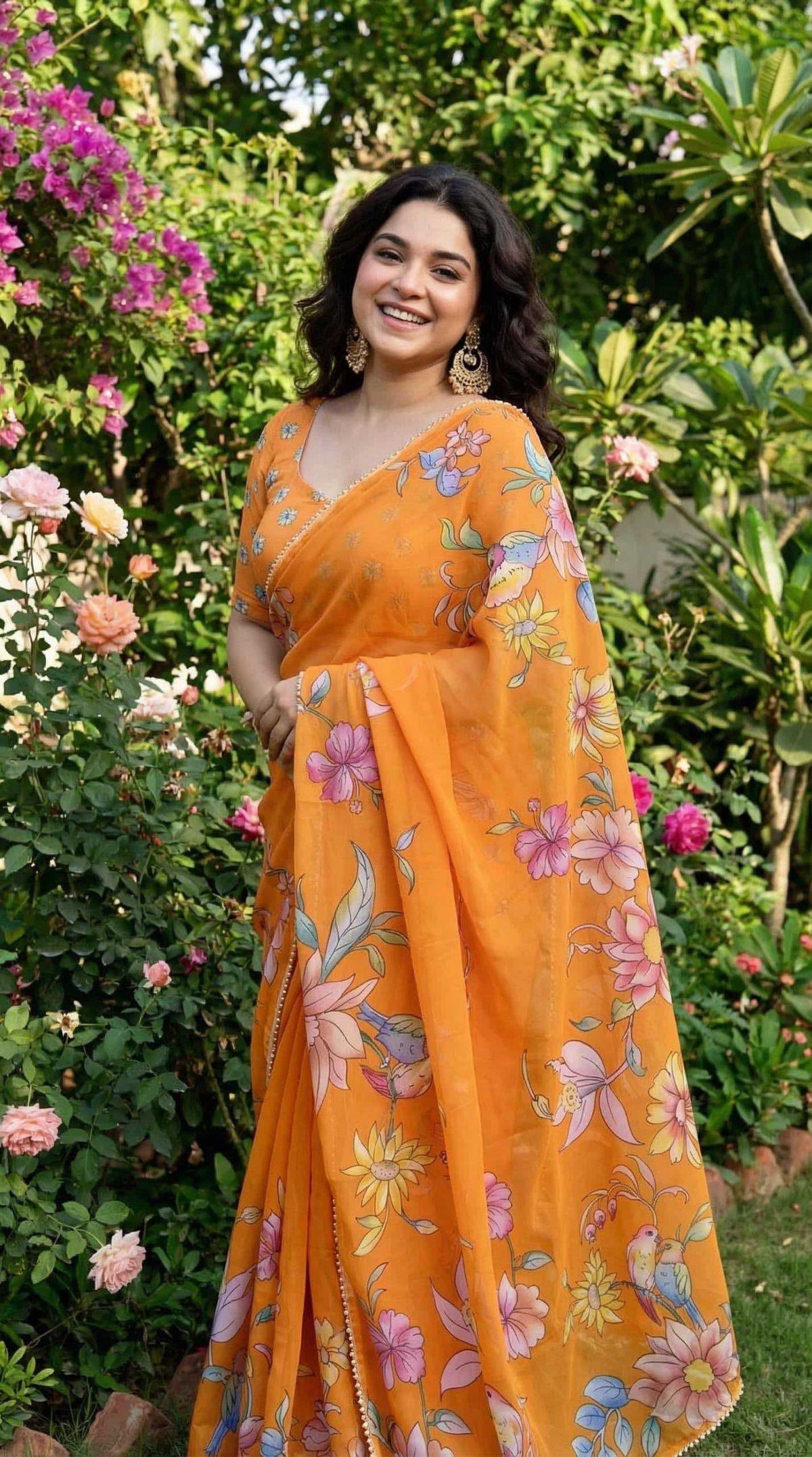 Georgette Printed Saree 4471