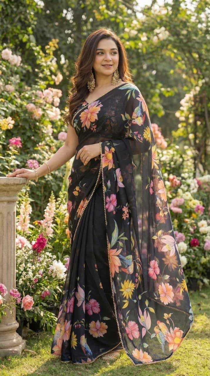 Georgette Printed Saree 4471