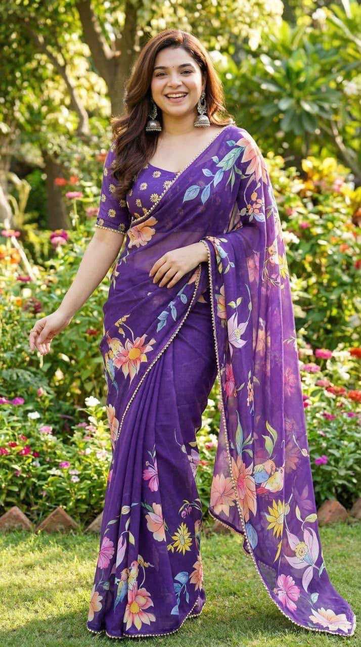 Georgette Printed Saree 4471