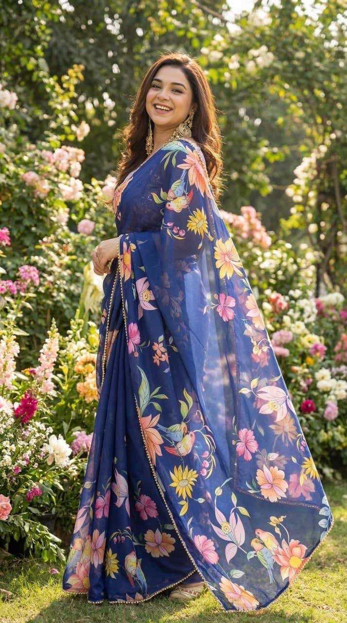 Georgette Printed Saree 4471