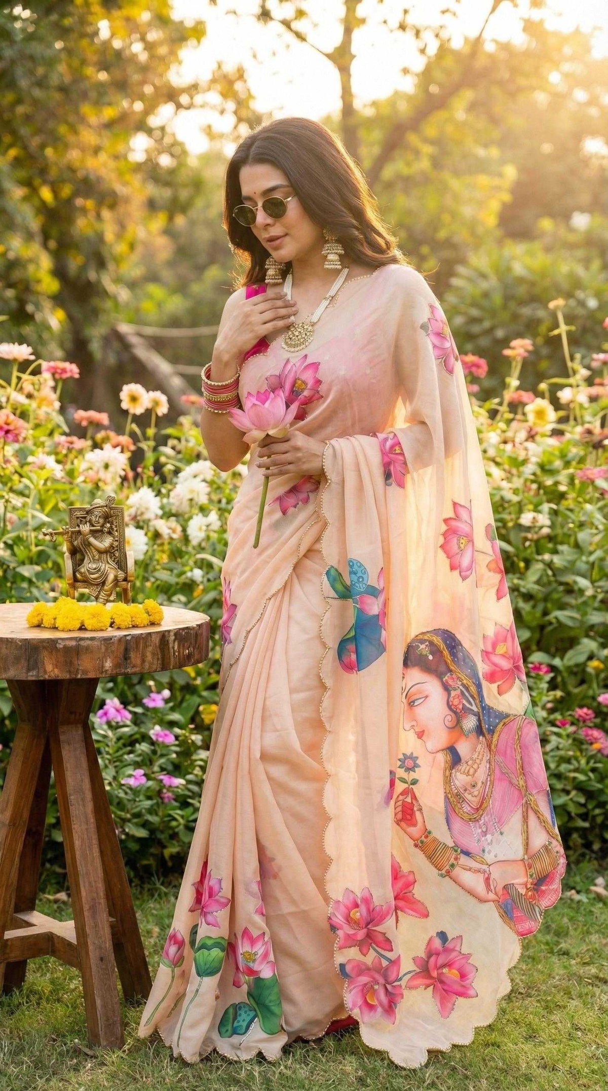 Georgette Fancy Saree in Blue