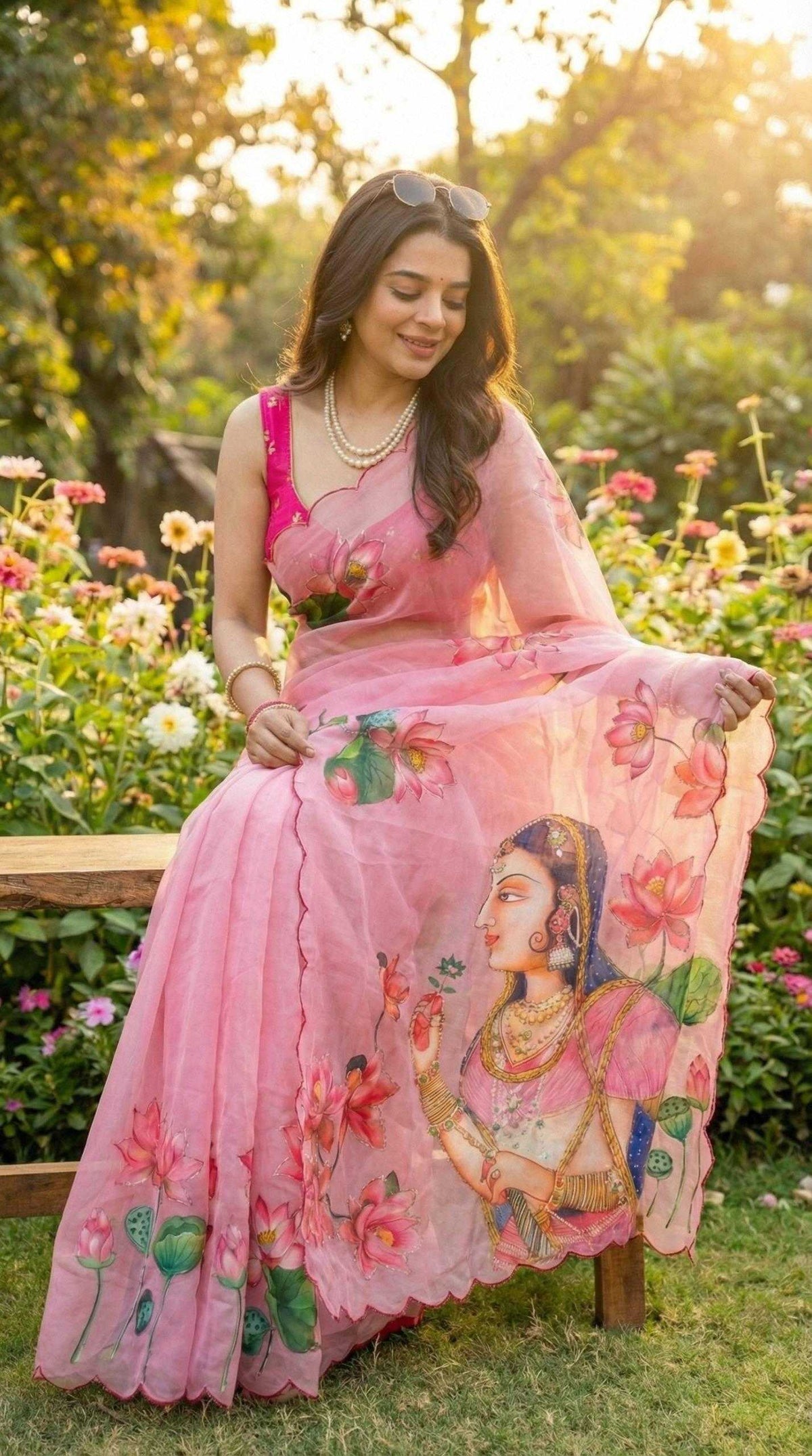 Georgette Fancy Saree in Blue