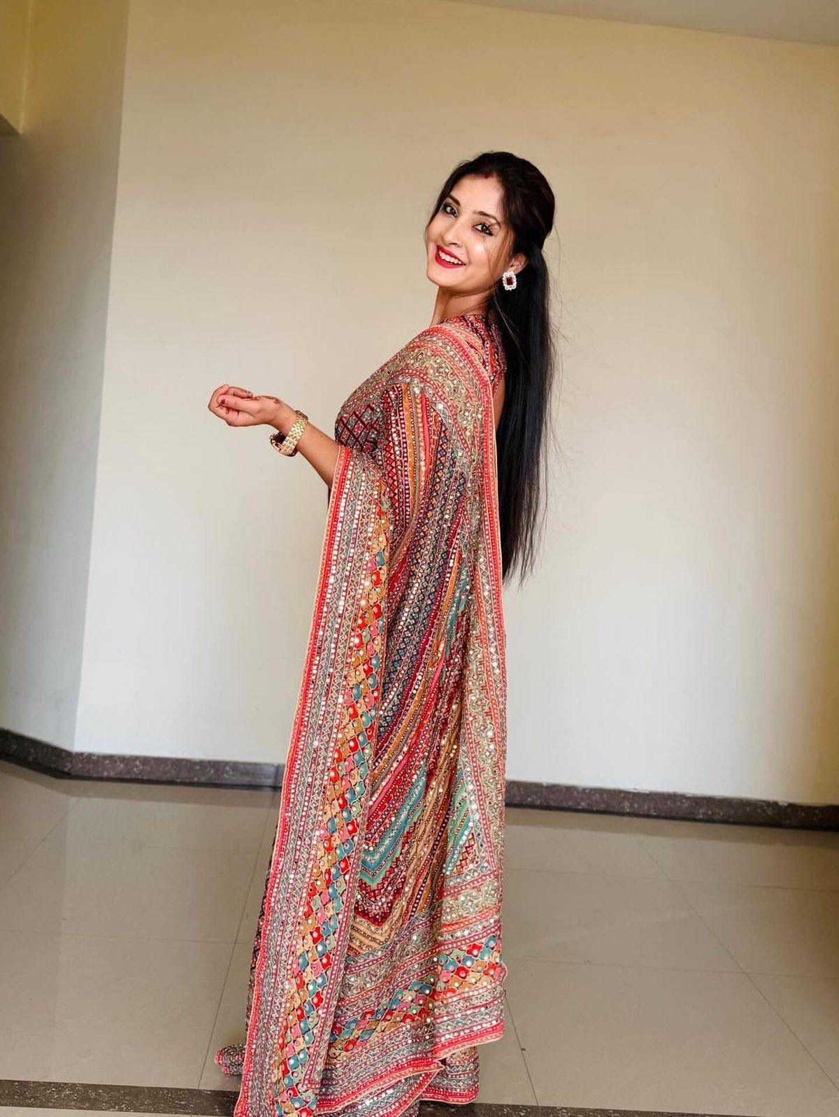 Chinon Designer Saree 4496