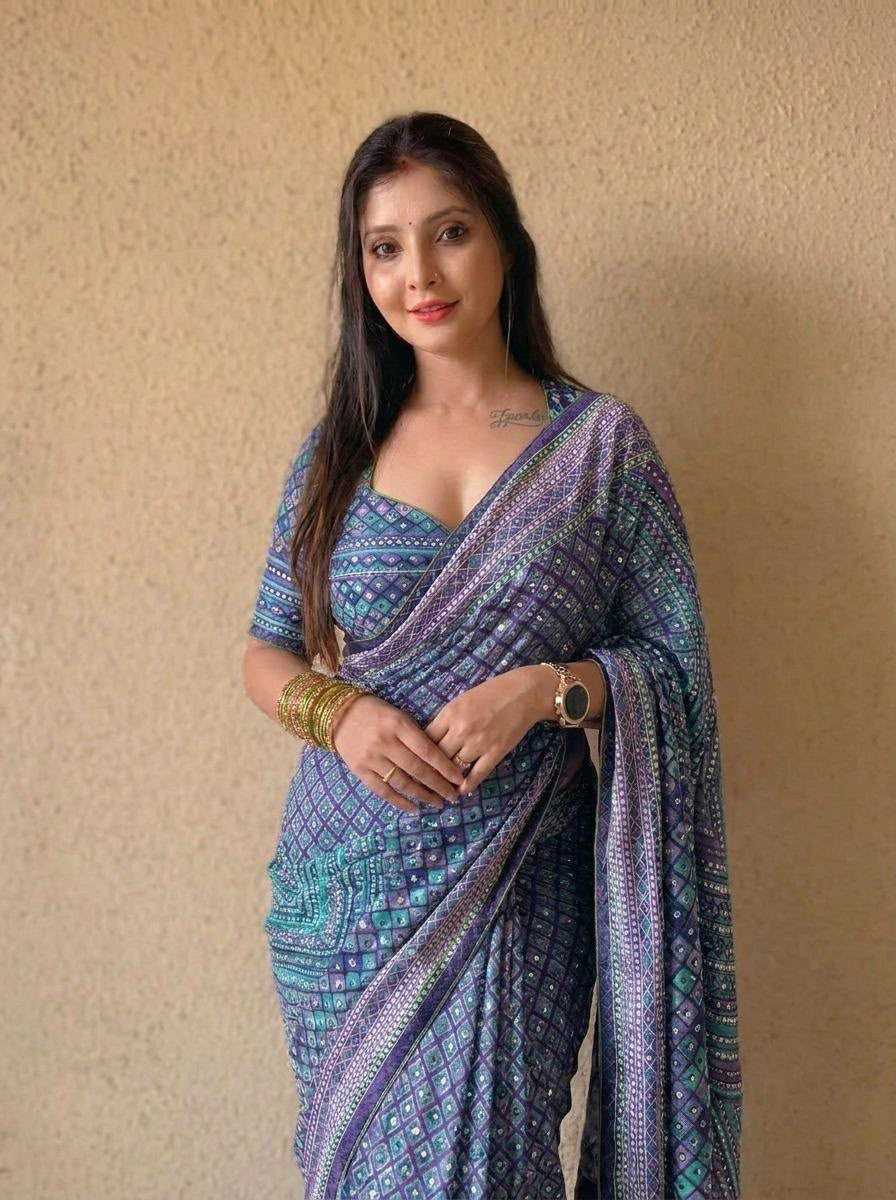 Chinon Printed Saree