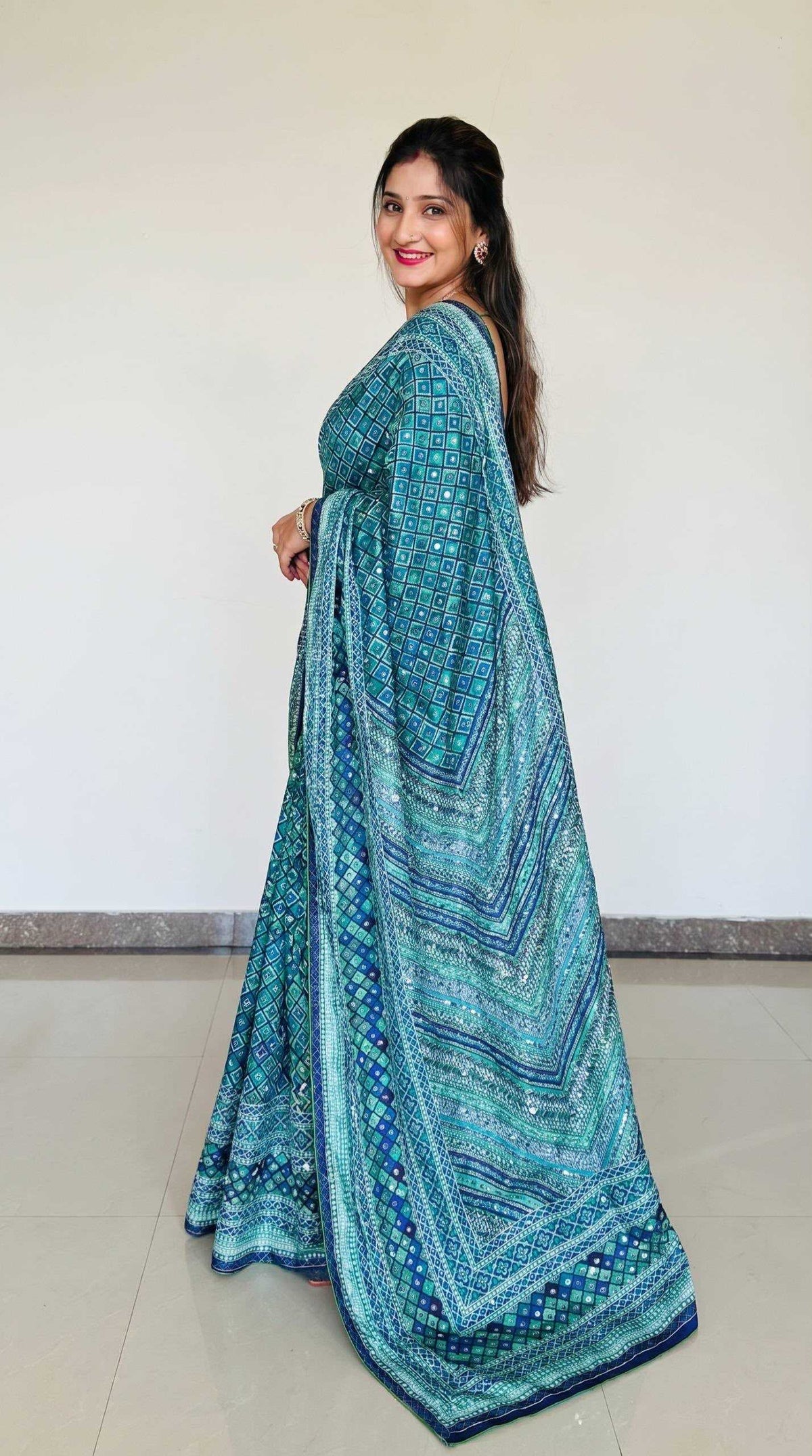 Chinon Printed Saree