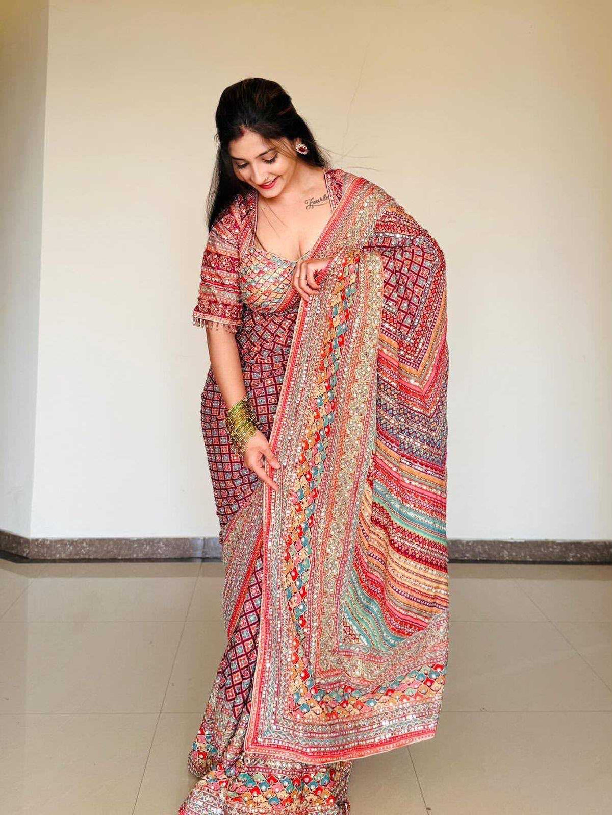 Chinon Printed Saree