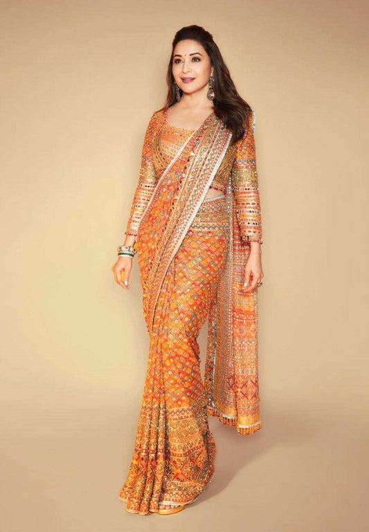 Chinon Printed Saree