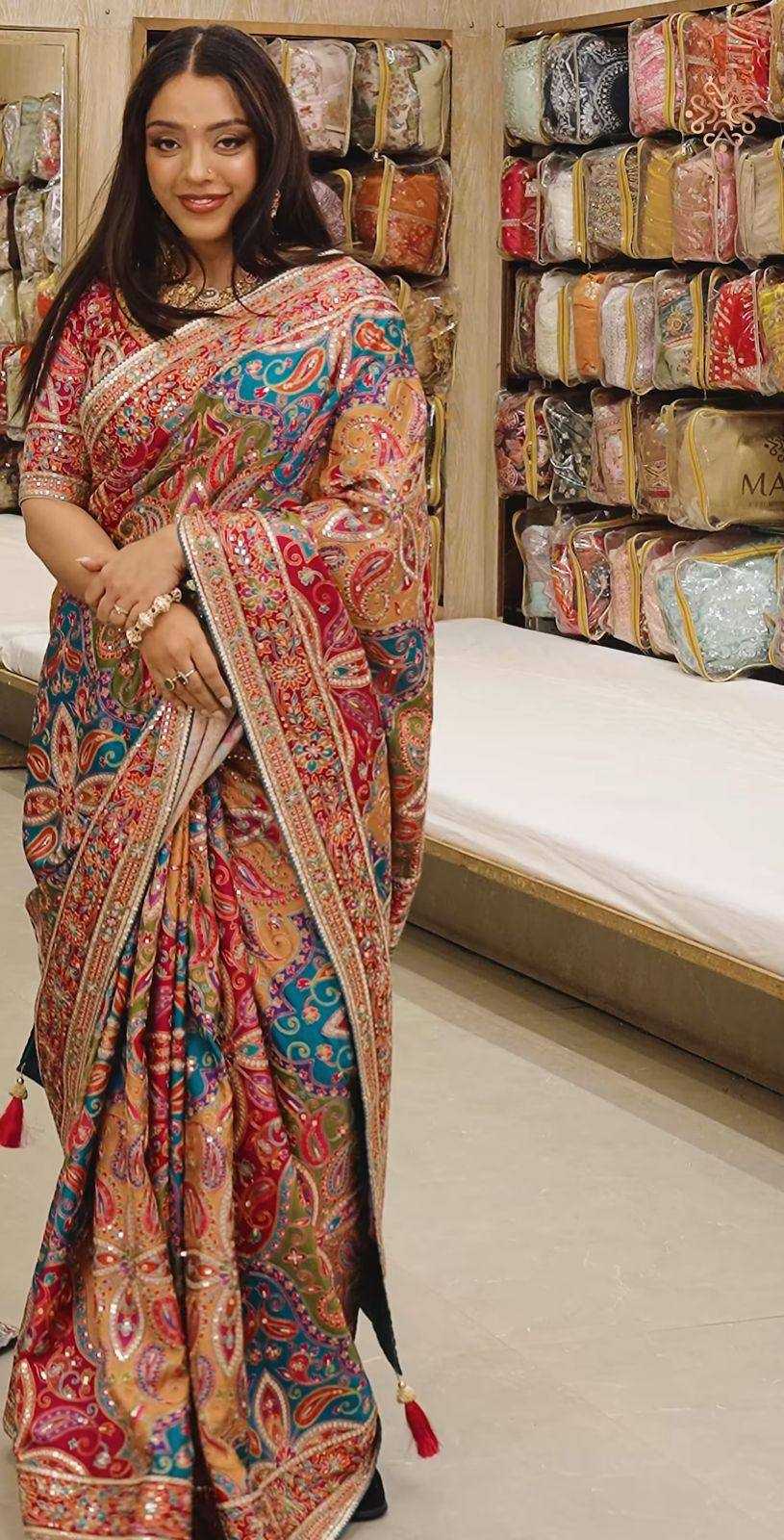 Chinon Printed Saree