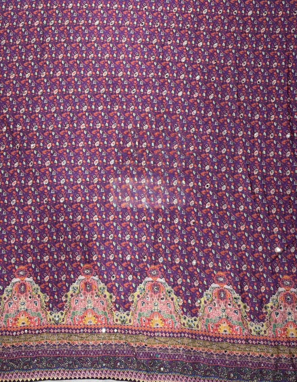 Chinon Silk Printed Saree in Purple