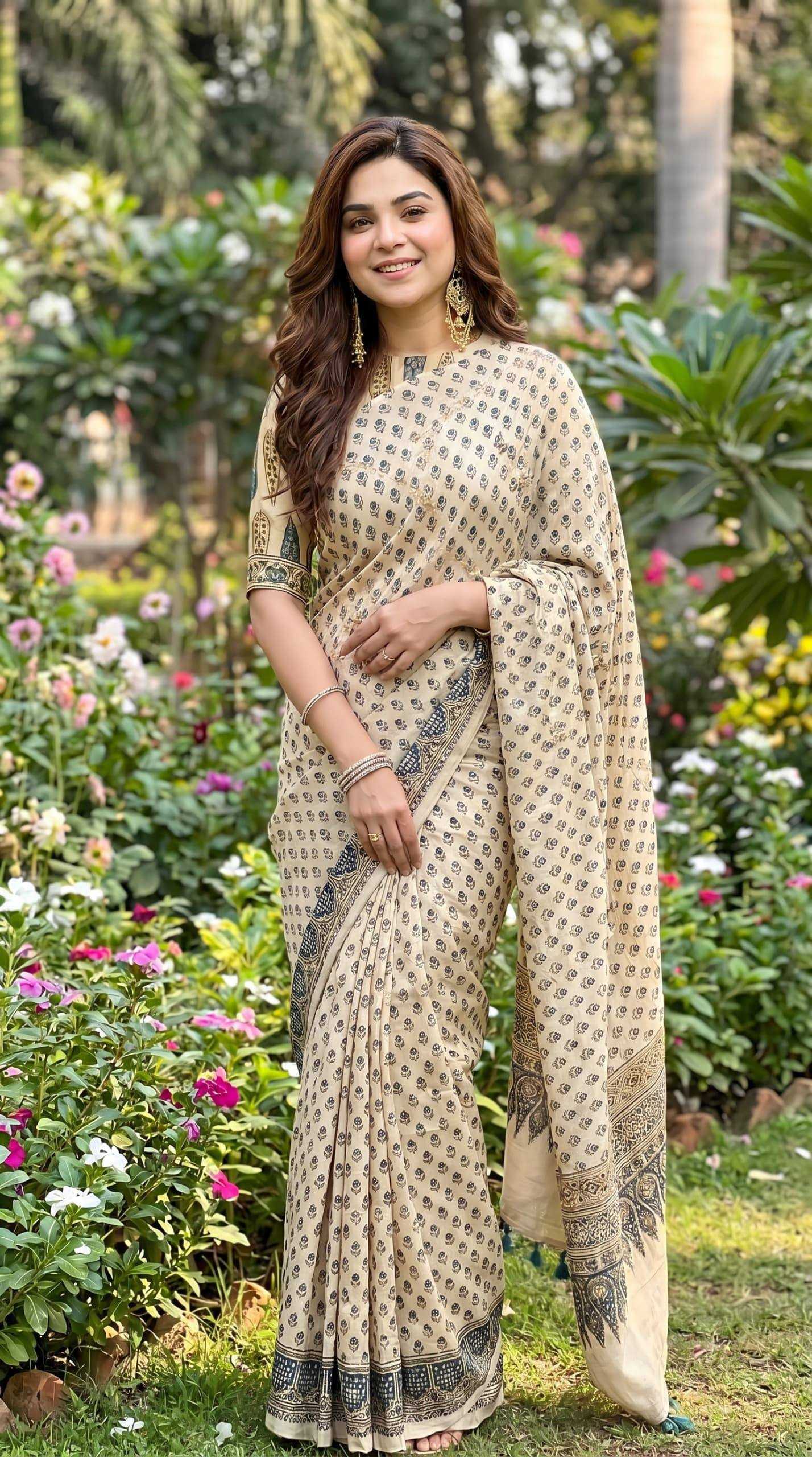 Chinon Printed Saree