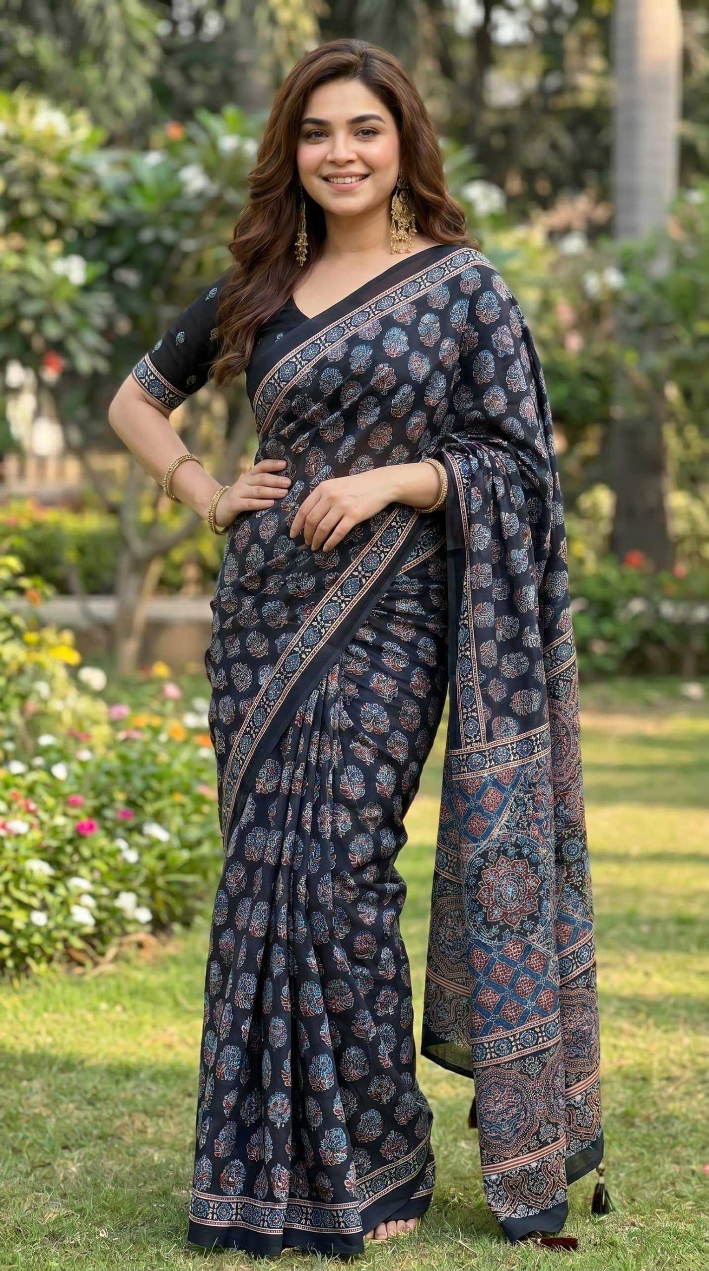Chinon Printed Saree
