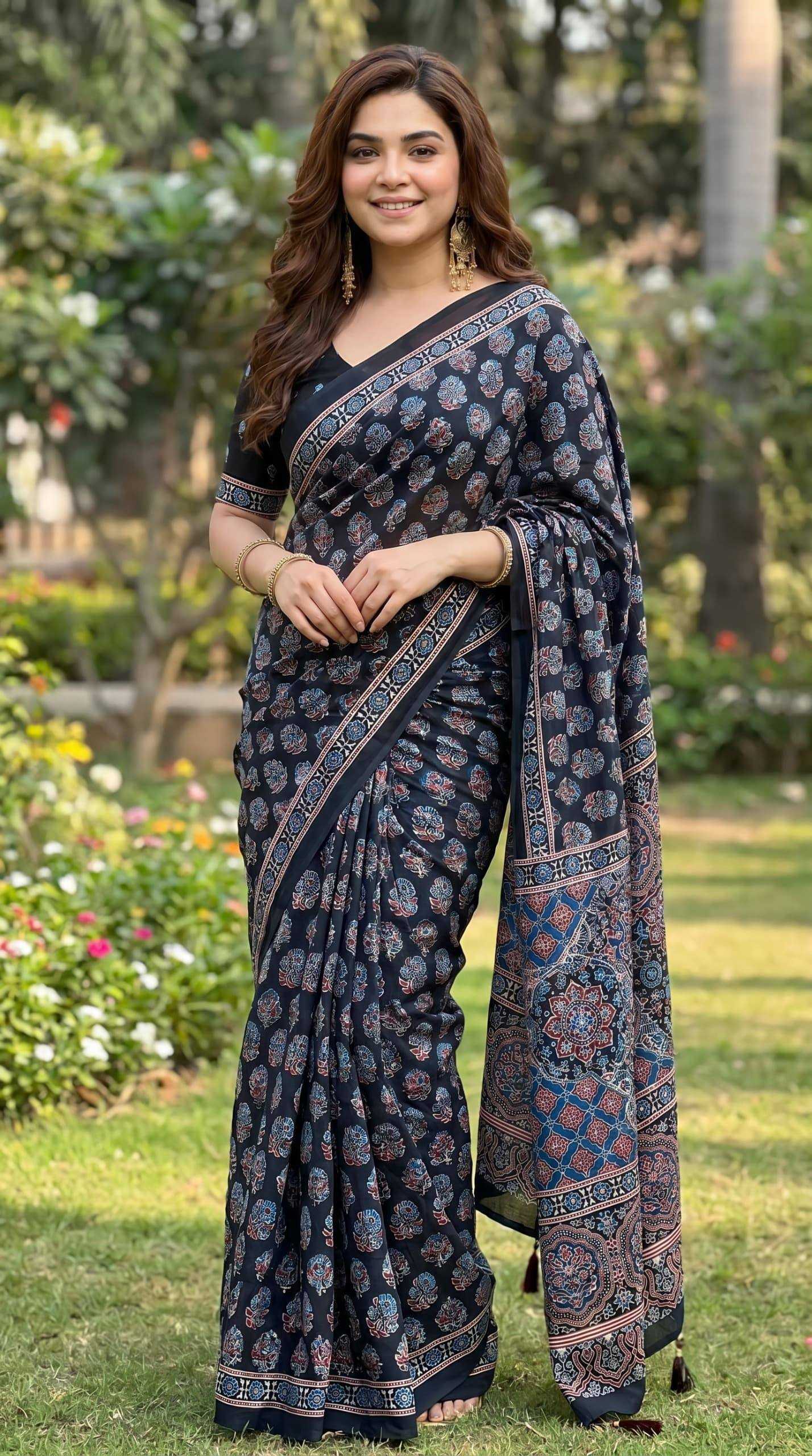 Chinon Printed Saree
