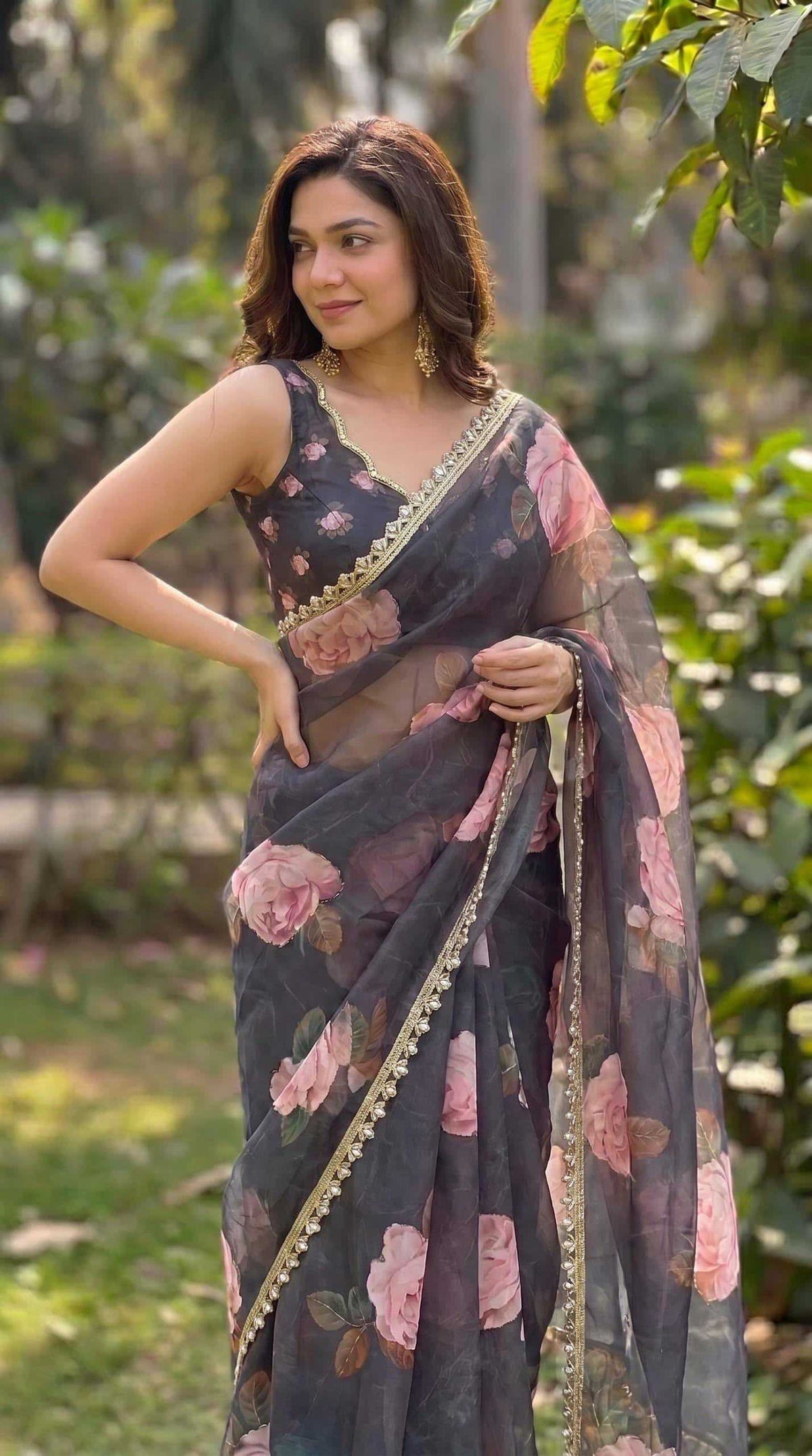 Georgette Printed Saree 4519