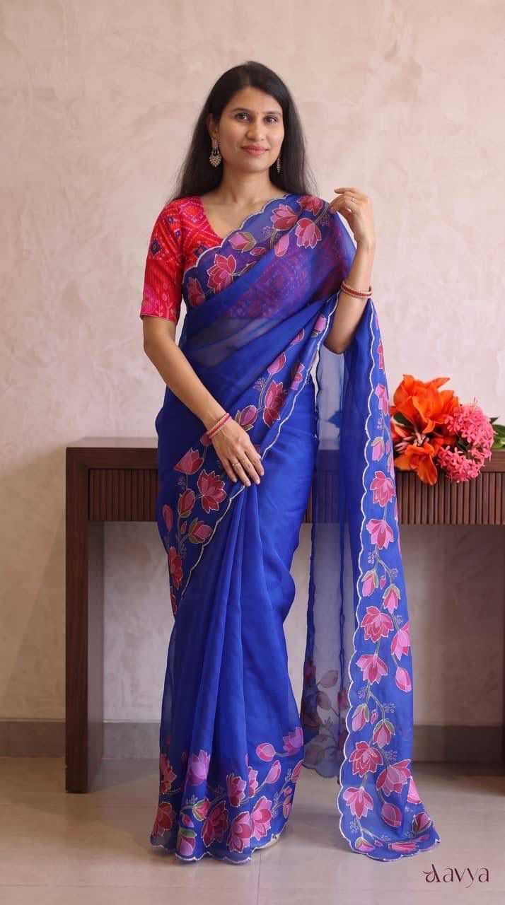 Georgette Fancy Saree in Yellow