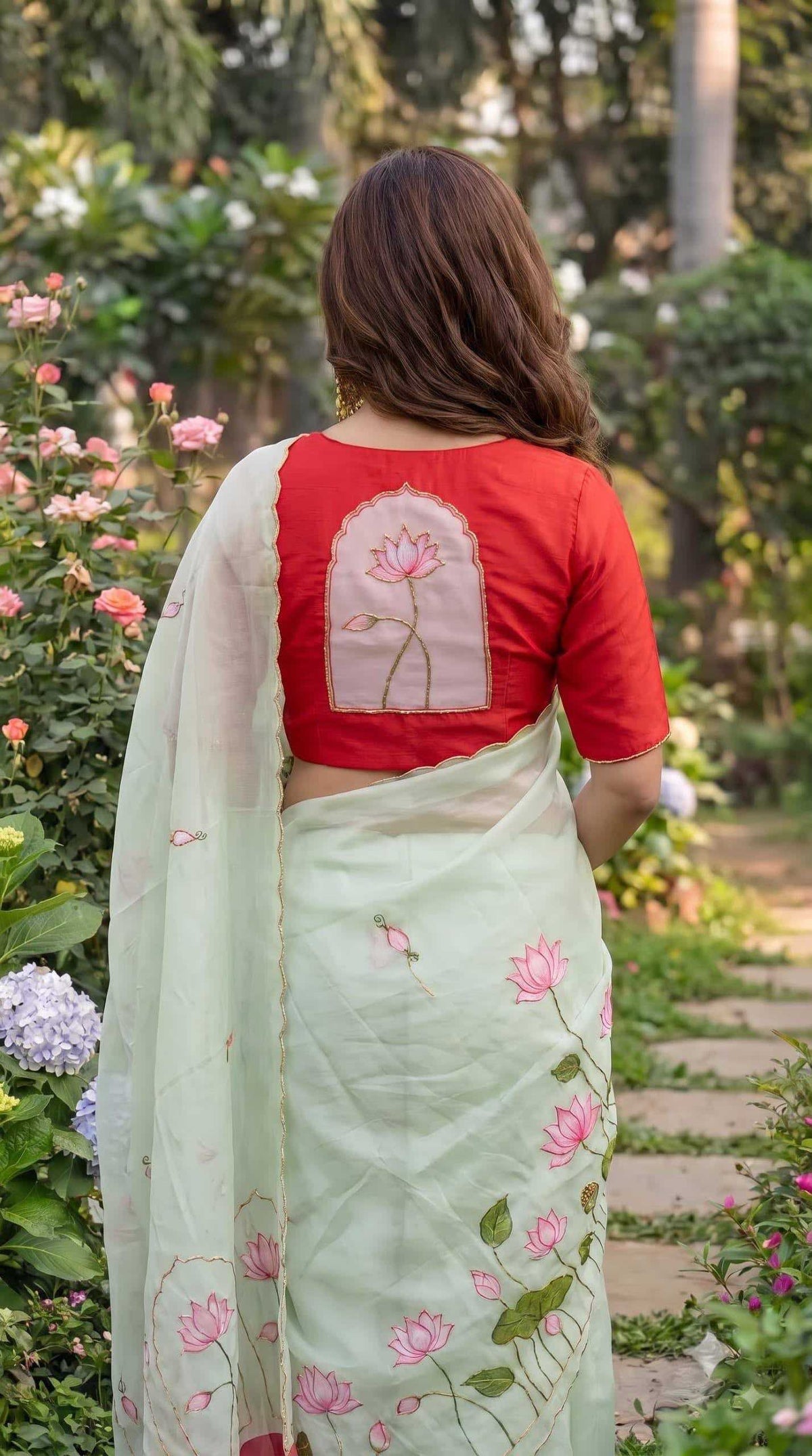 Georgette Saree in Sky Blue