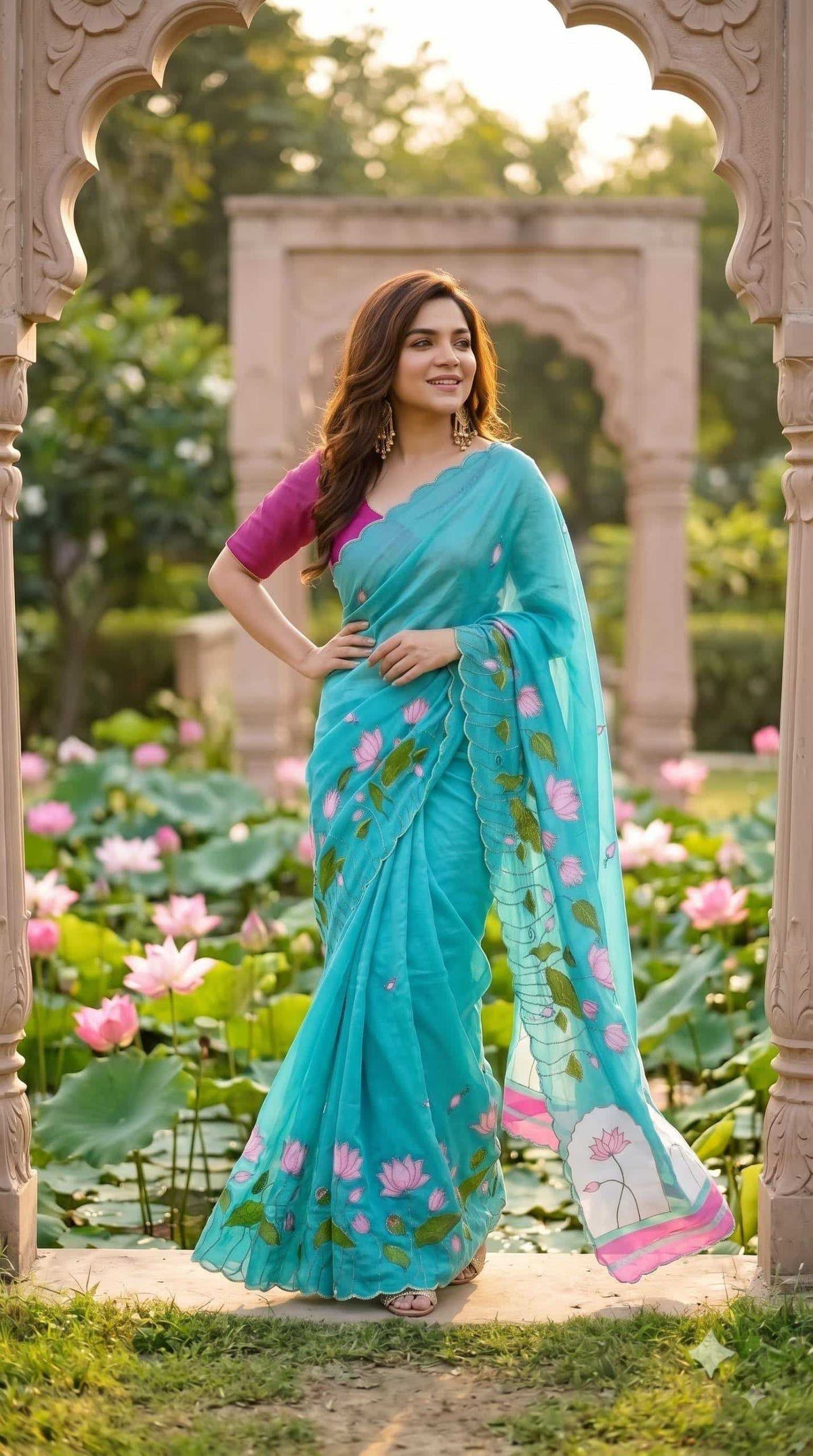Georgette Saree in Sky Blue