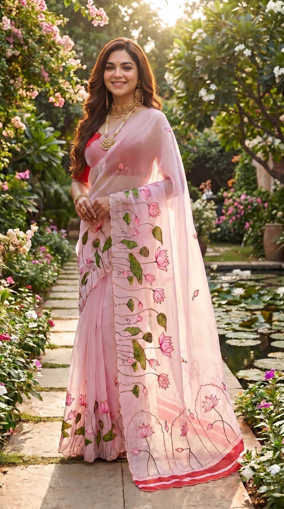 Georgette Saree in Sky Blue