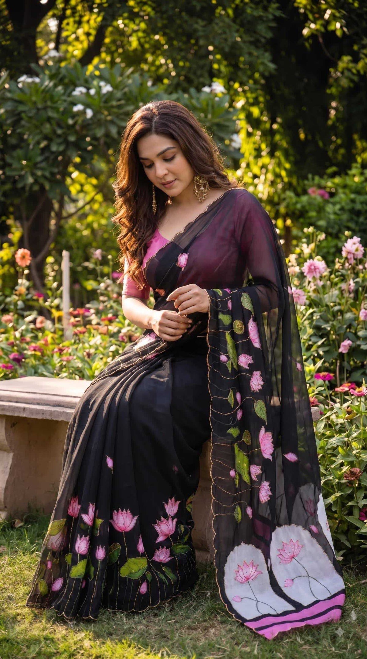 Georgette Saree in Sky Blue