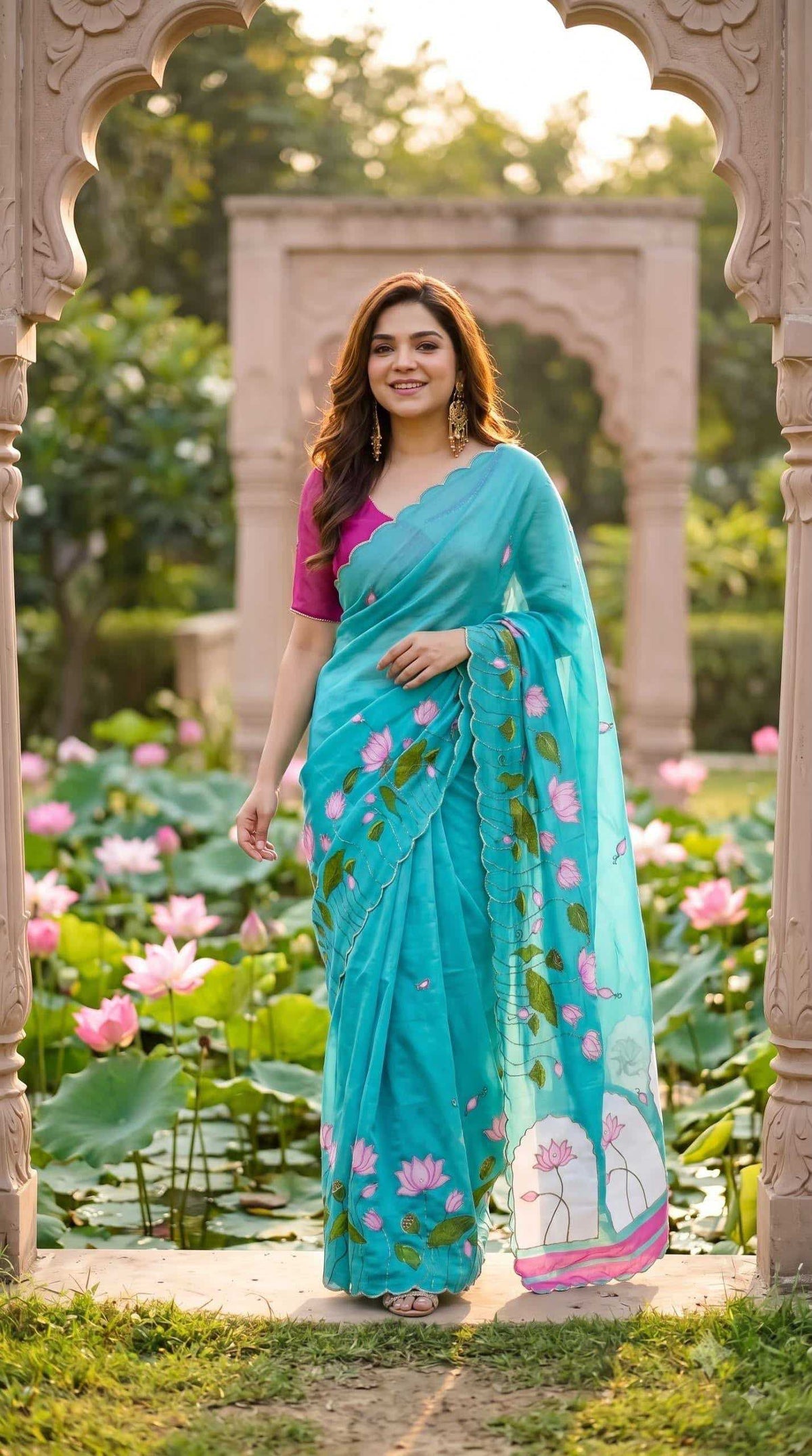 Georgette Saree in Sky Blue