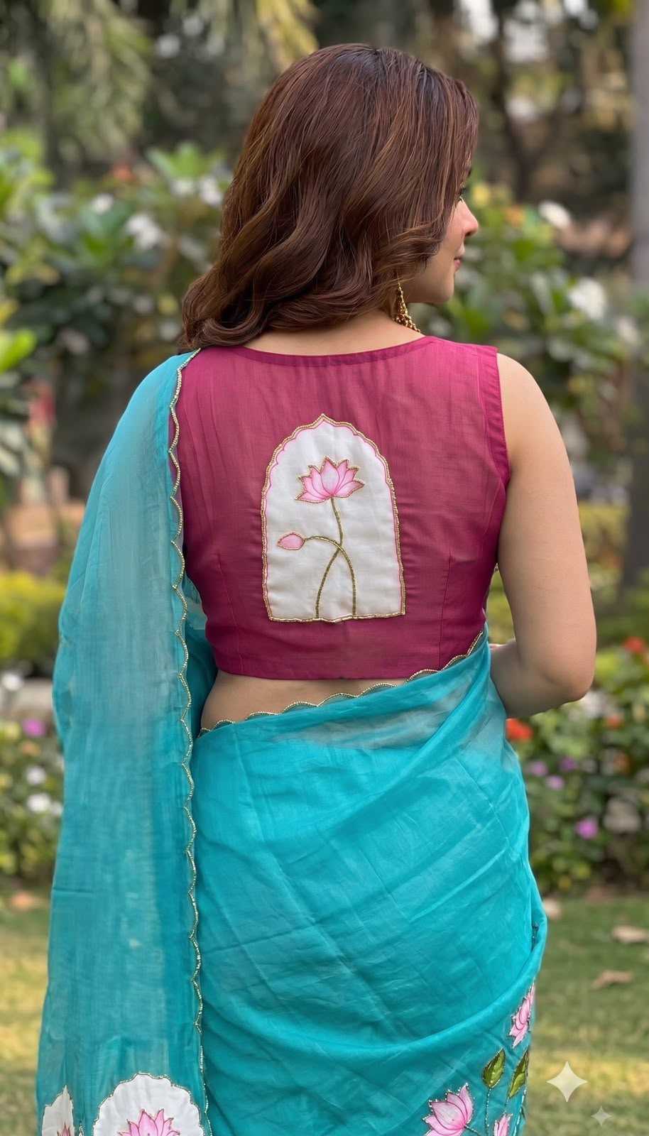 Georgette Saree in Sky Blue