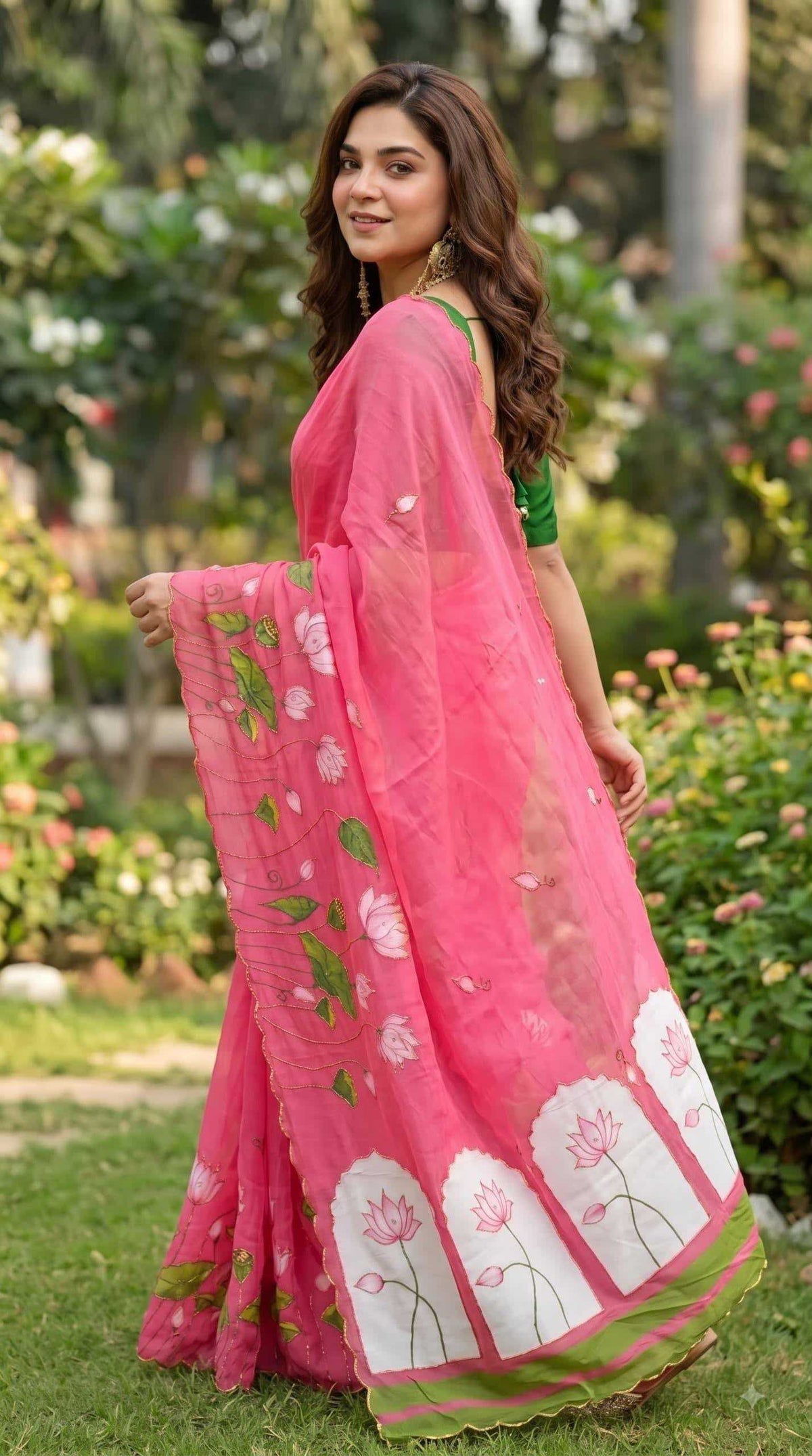 Georgette Saree in Sky Blue