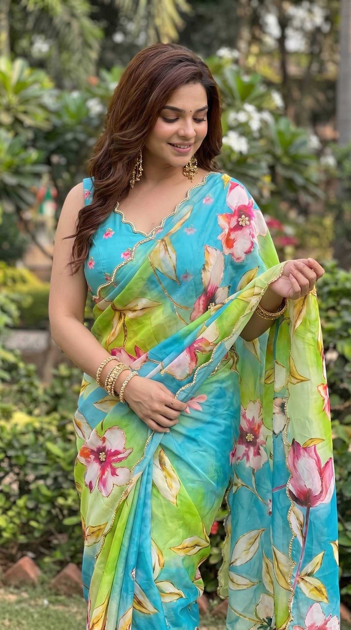 Georgette Saree in Blue