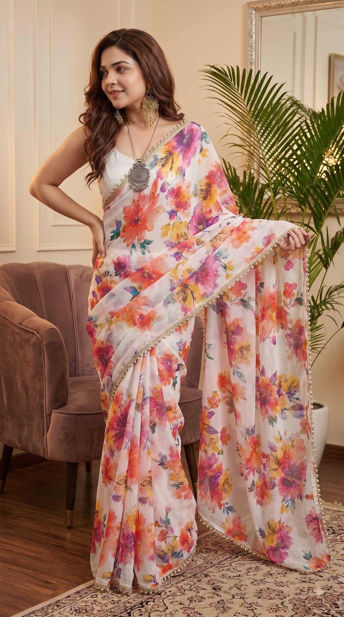 Georgette Printed Saree 4532