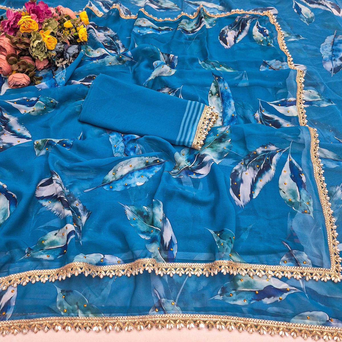Georgette Printed Saree 4532