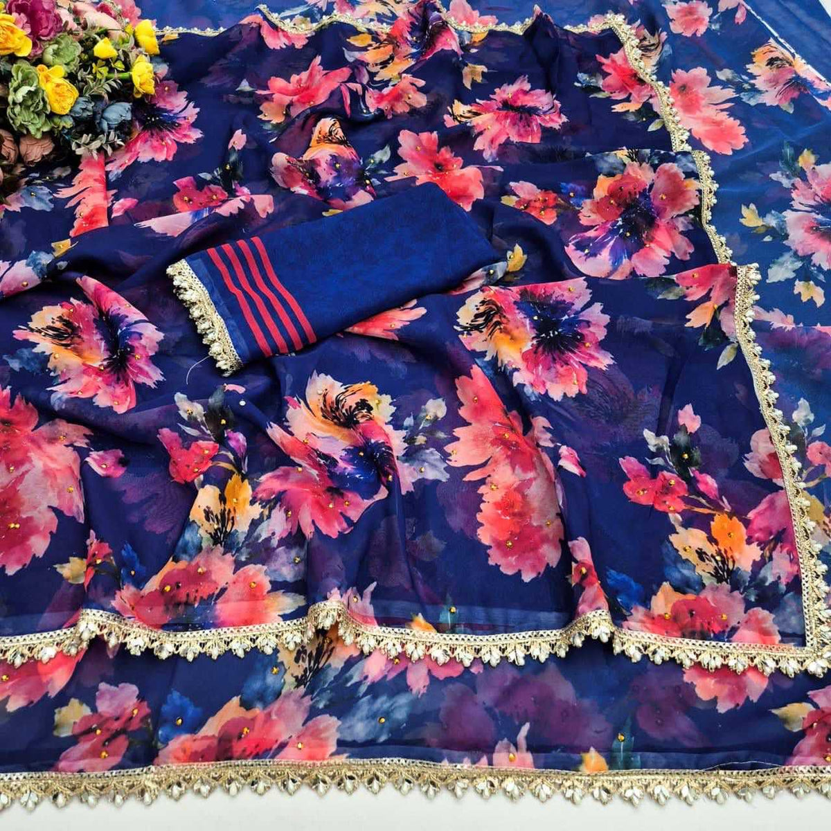 Georgette Printed Saree 4532