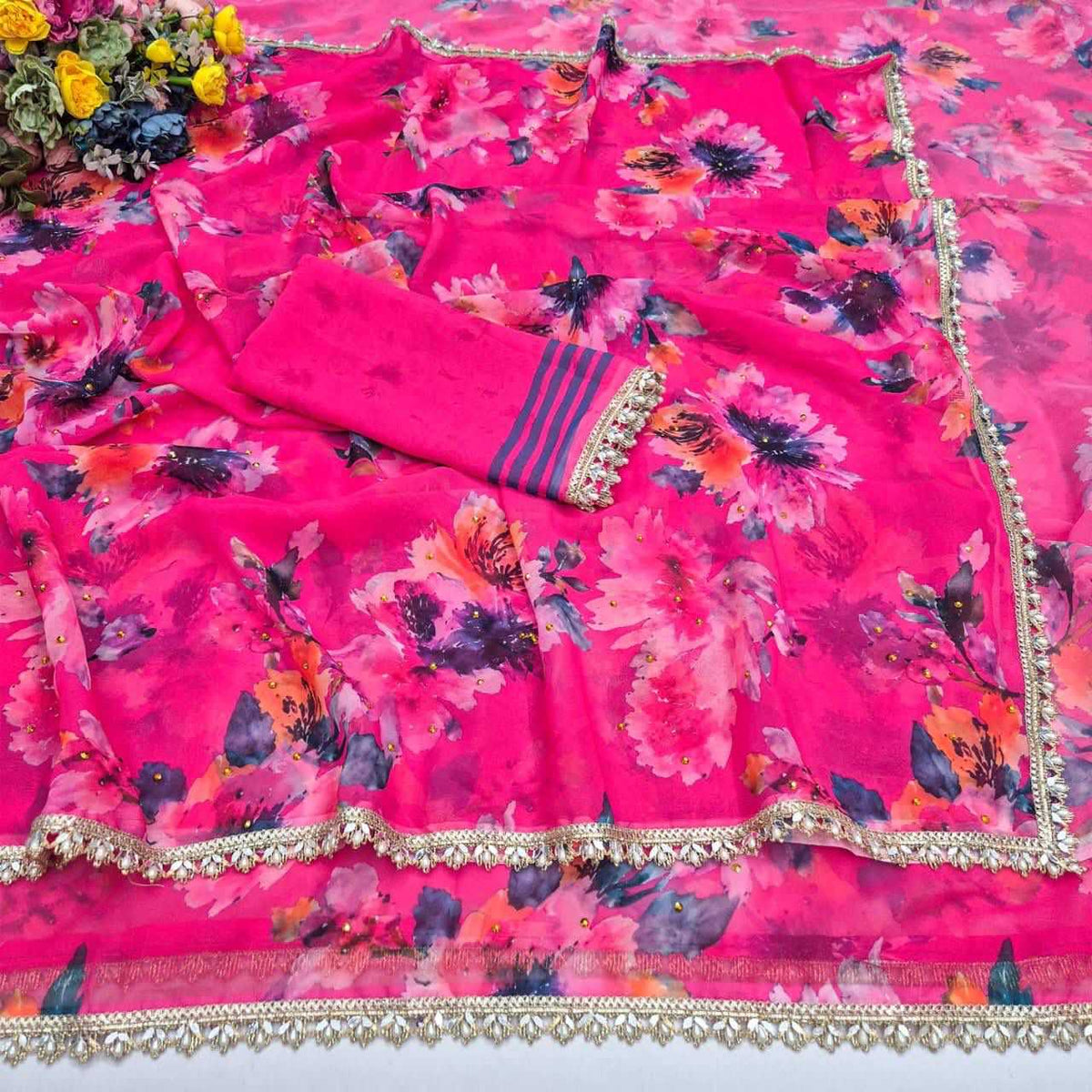 Georgette Printed Saree 4532