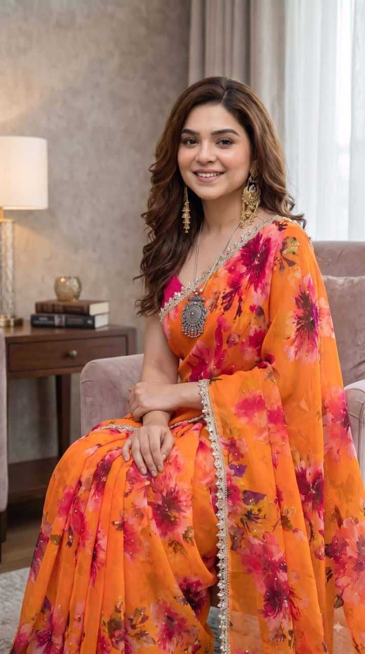 Georgette Printed Saree 4532