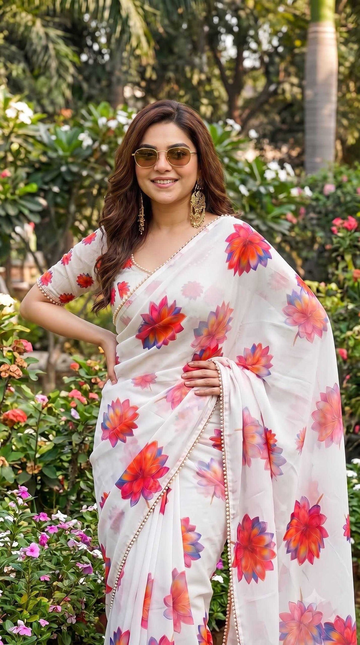 Georgette Printed Saree 4533