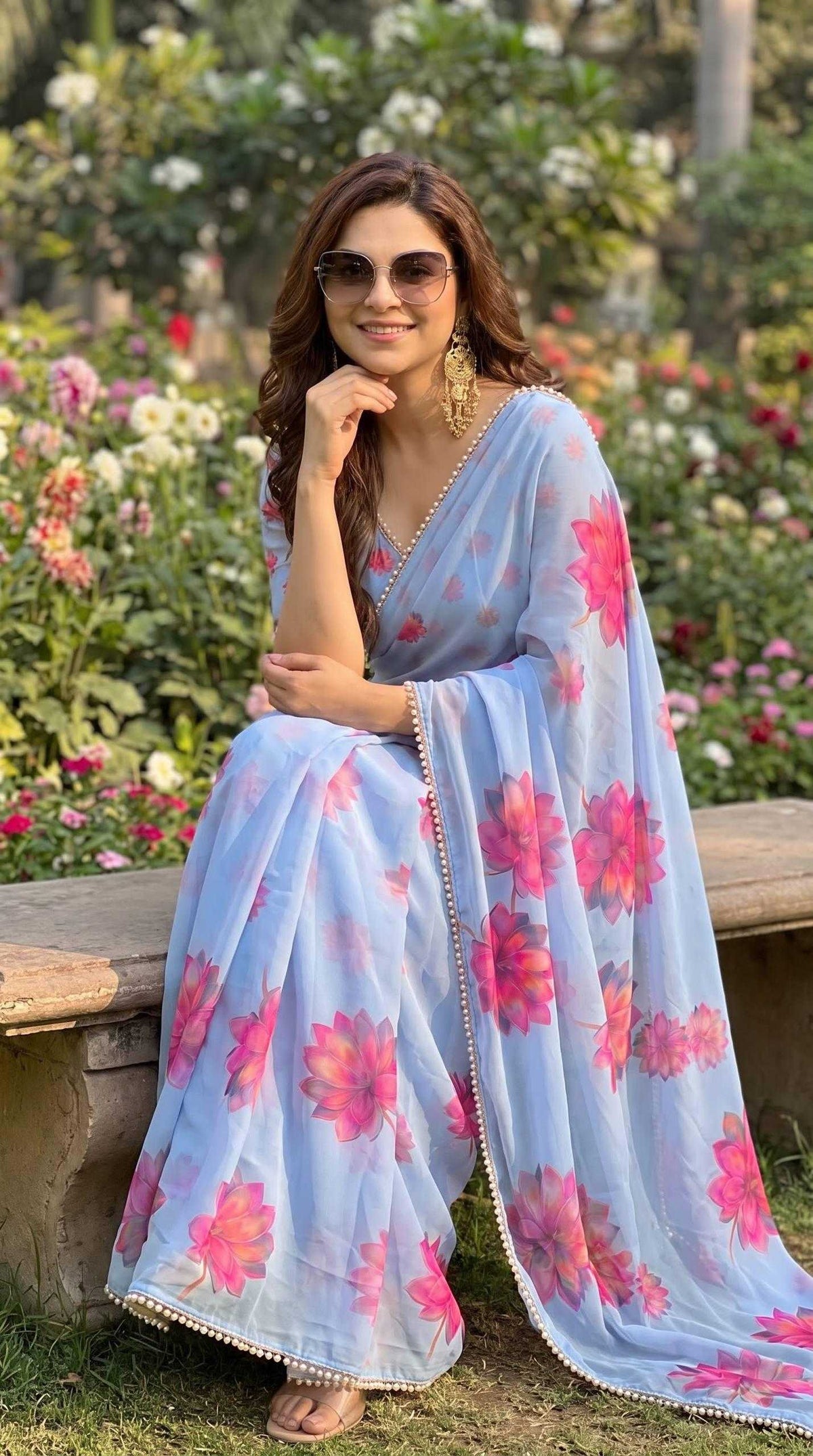 Georgette Printed Saree 4533
