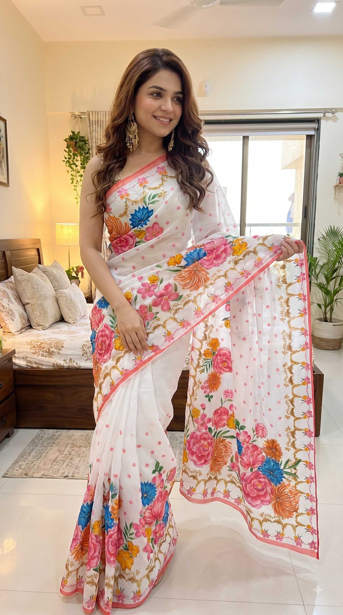Georgette Printed Saree 4534